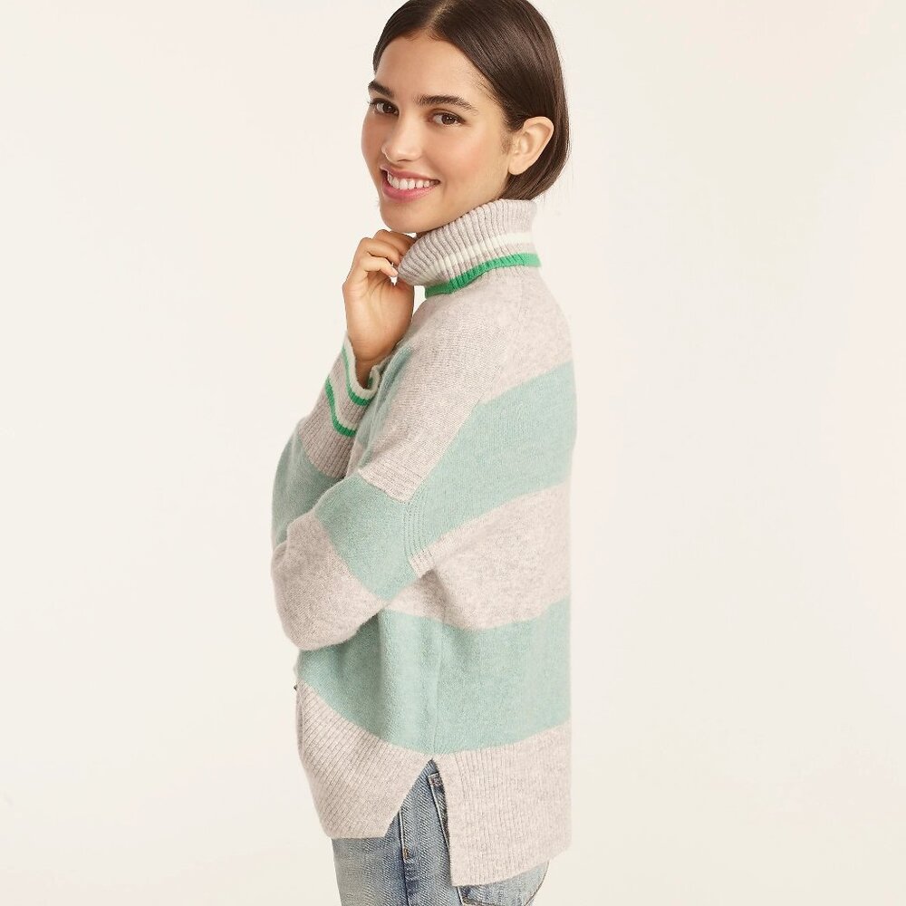 J. Crew Striped Turtleneck Sweater M - Picture 3 of 9